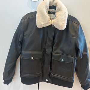 Abercrombie & Fitch Leather Bomber Jacket
